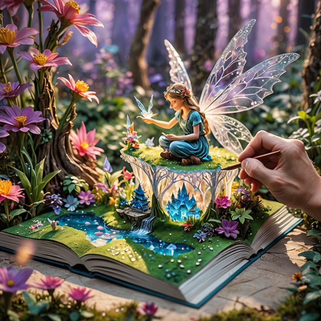 Magical Crystal Fairy World Pop-Up Book Creation