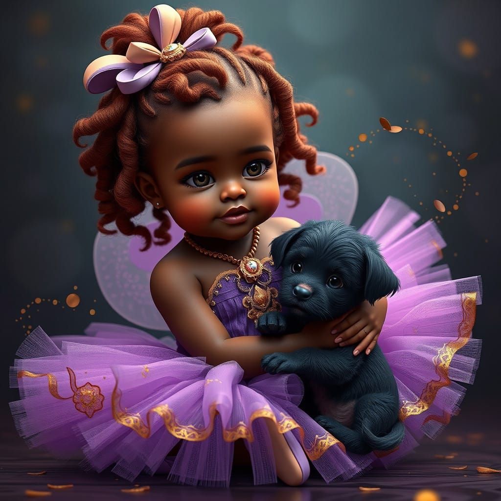 Fantastical Ballerina in Rich Purple and Gold