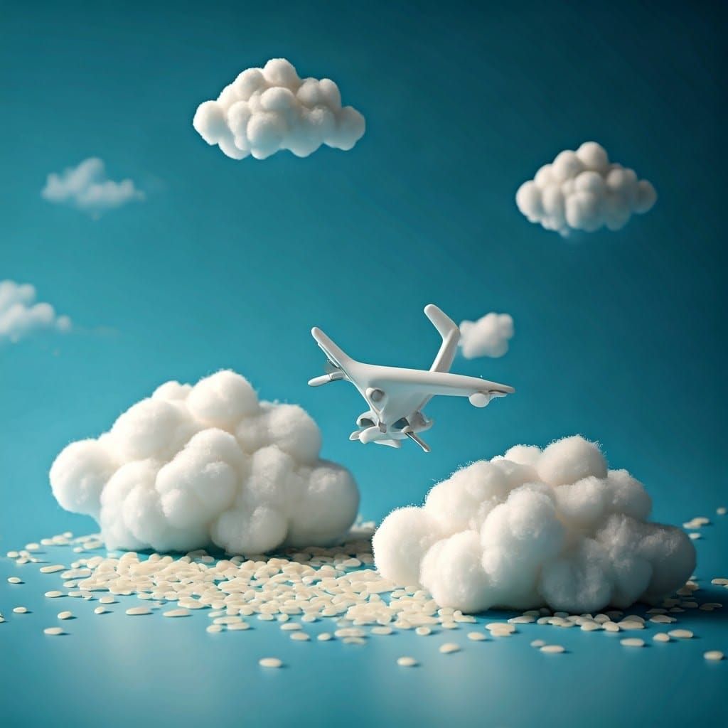 Enchanting Miniature Airplane soars through Soft White Rice...