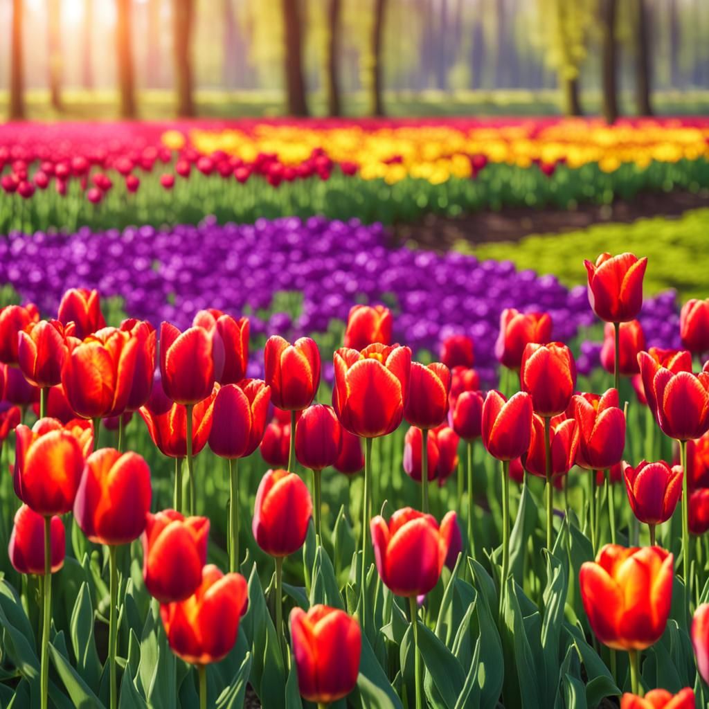 red and violet tulipS