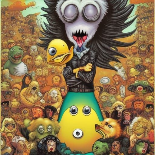 Monsters, Popcorn, Soda, and Dog in Burton Style