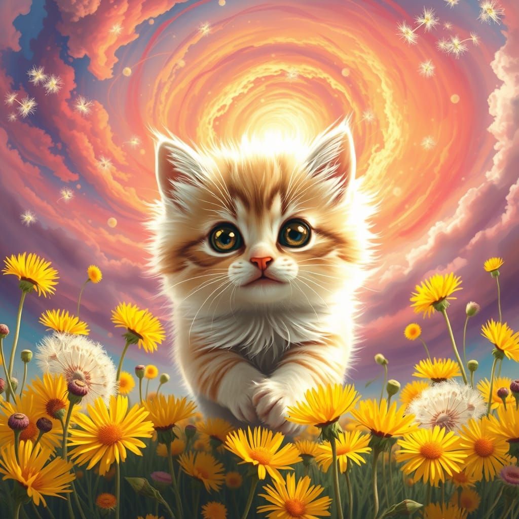 Whimsical Springtime Feline Delight