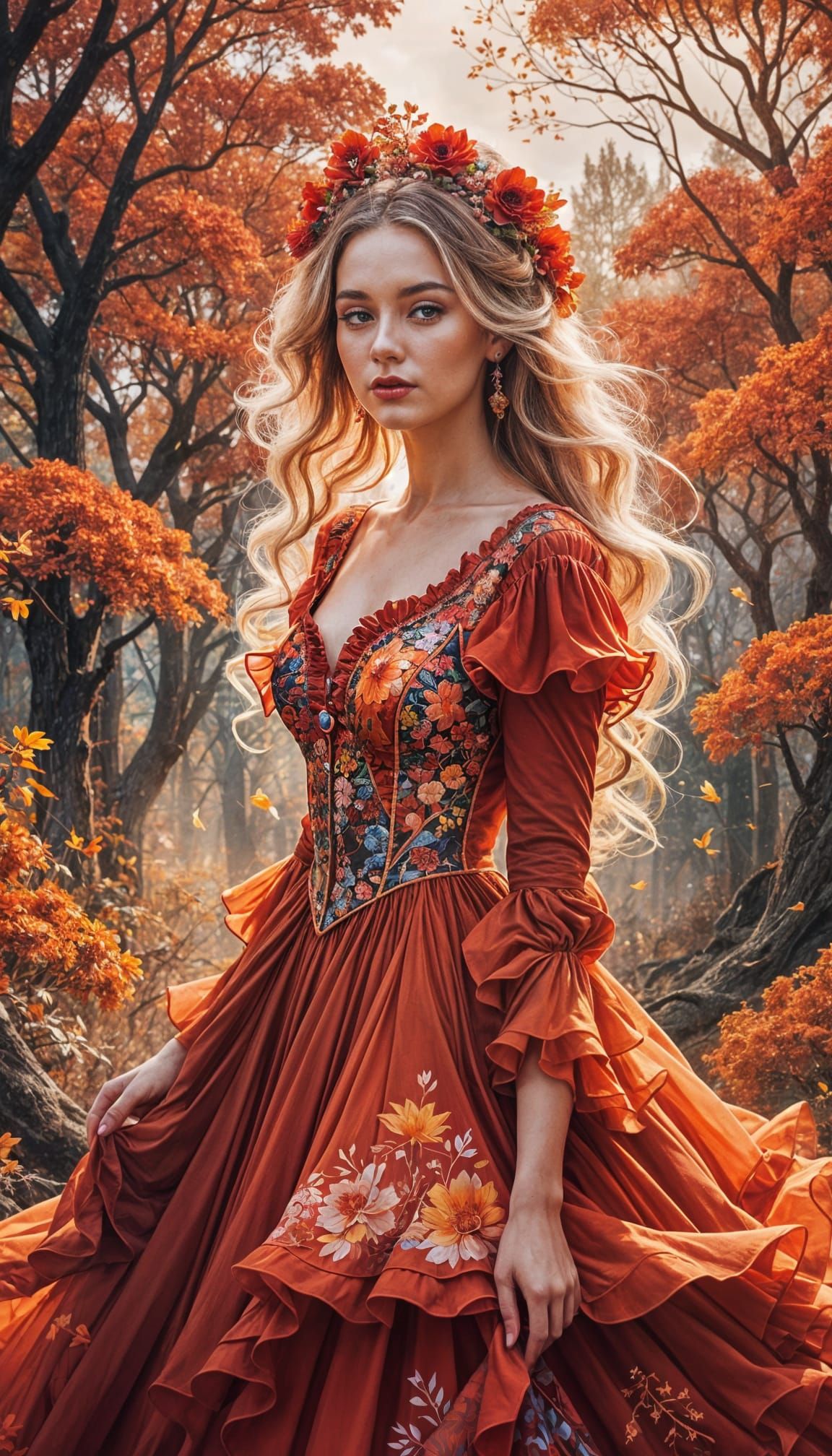 Vibrant Hypermaximalist Princess in Blazing Silhouette