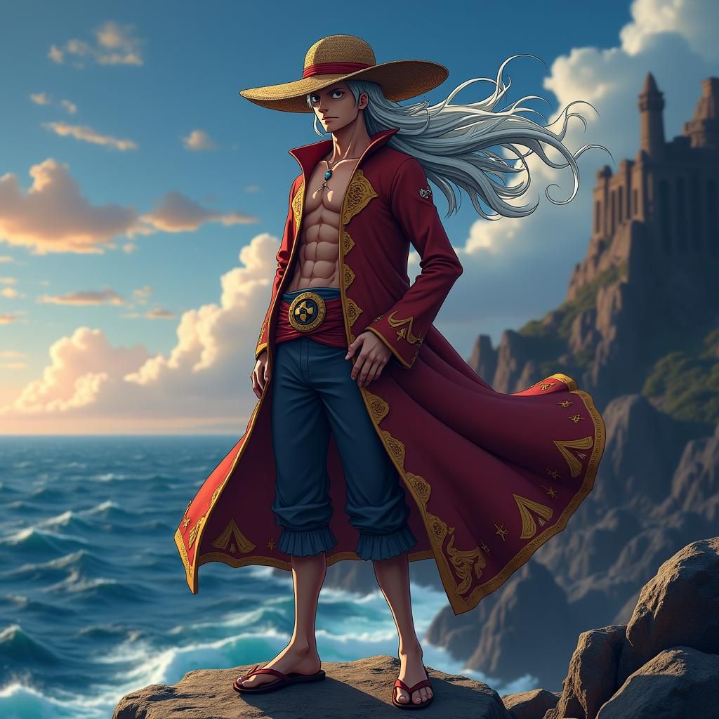 Shanks Overlooking the Ocean: 3D Anime Art