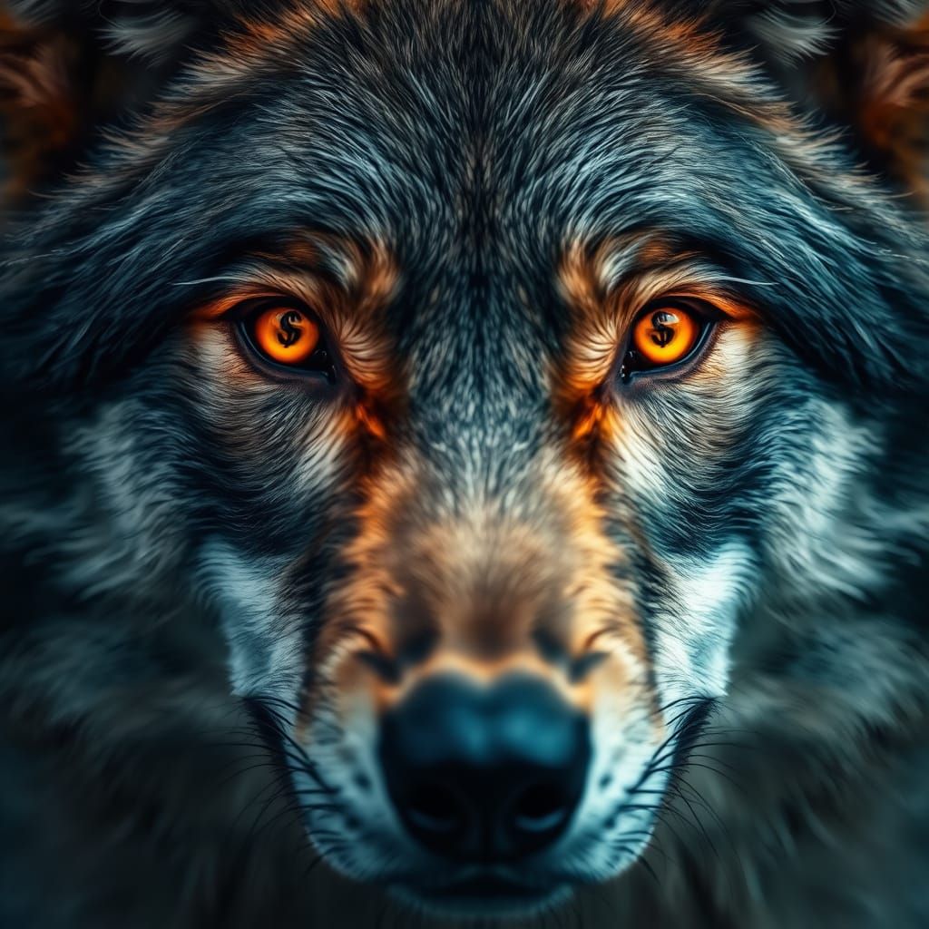 Wolf of Wealth: Golden Gaze into the Soul