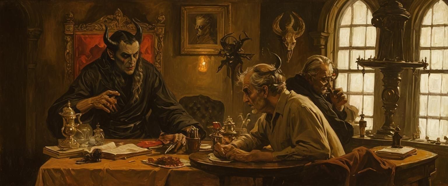 Noir Night Painting of Secrets and Danger