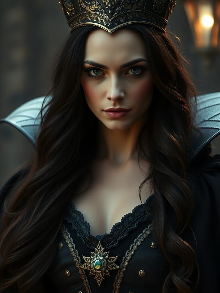 Gal Gadot as the Fierce Evil Queen in Cinematic Film Style