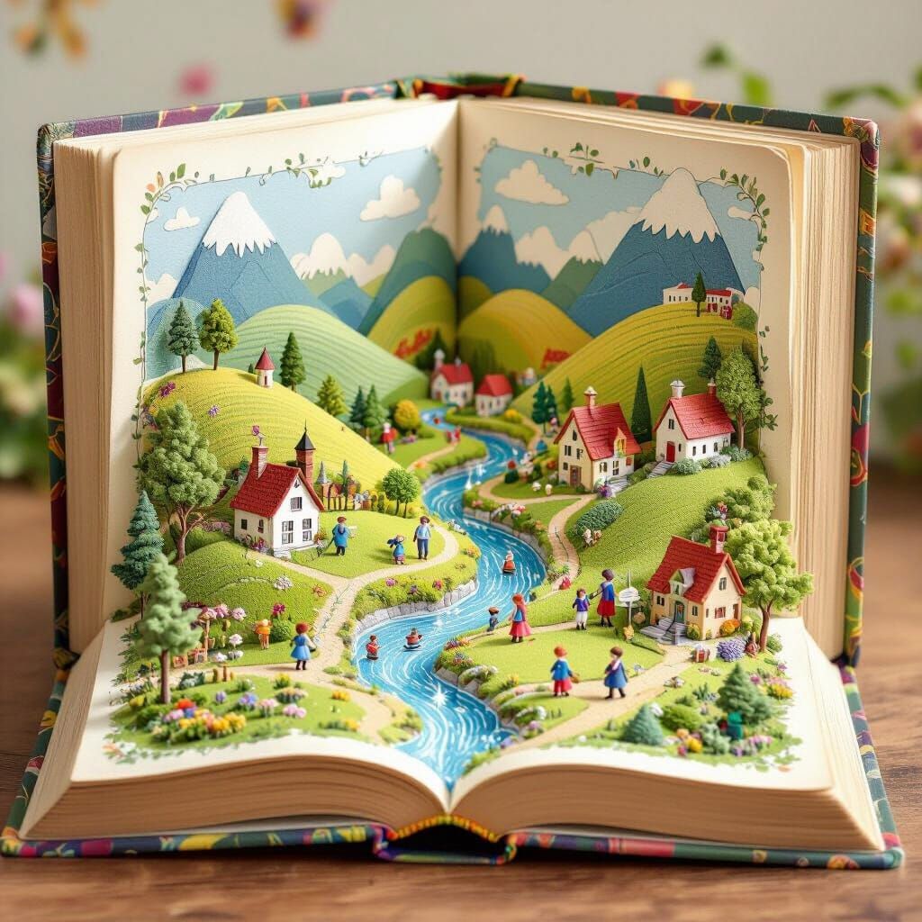 Magical Book Unfolds into Miniature Storybook World
