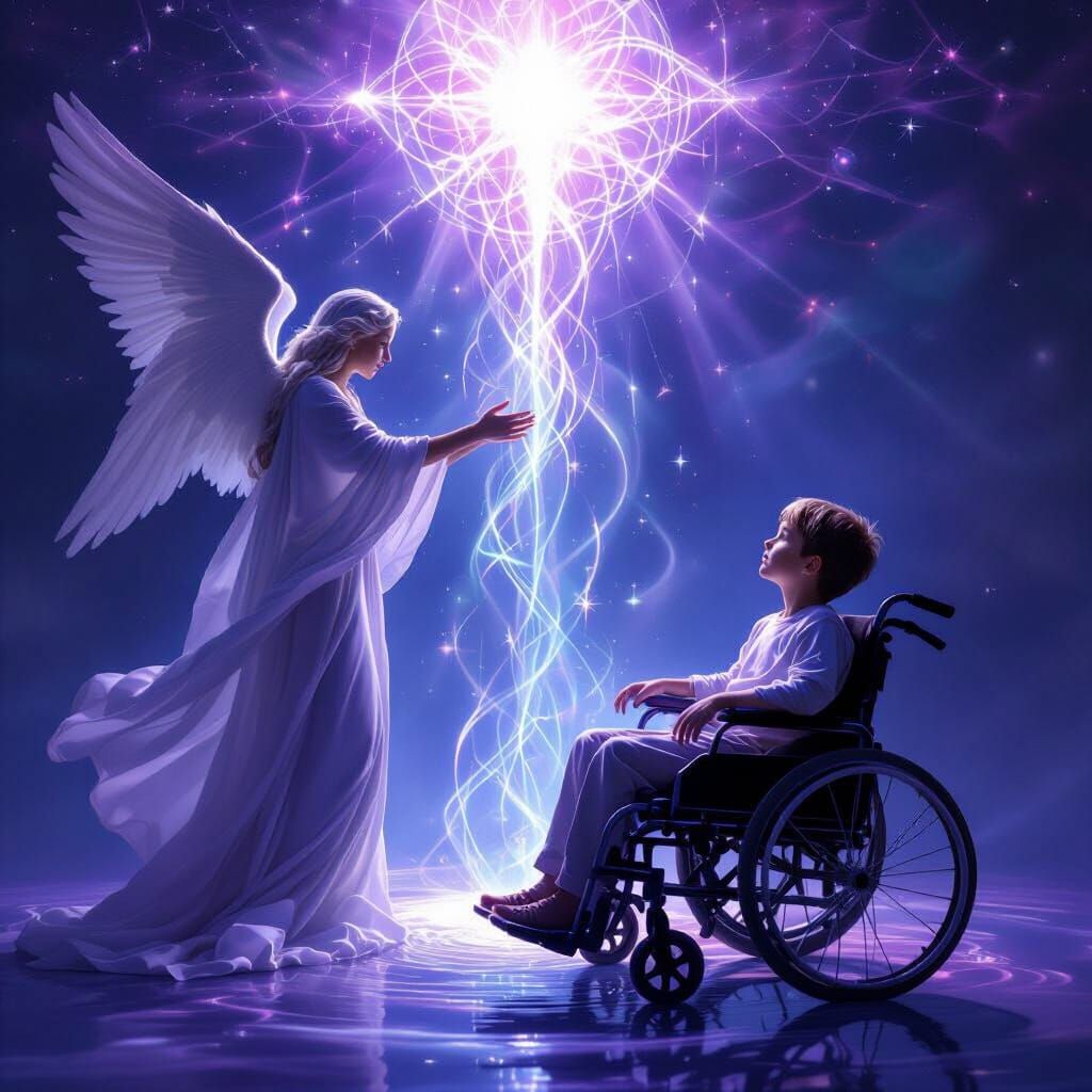 Angel Bestows Divine Light on Boy in Wheelchair