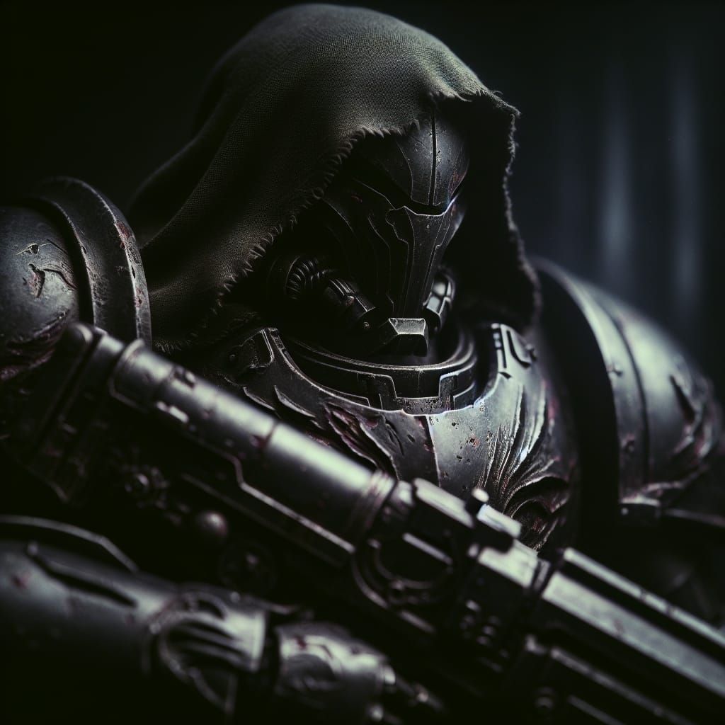 Warforged Assassin Ninja in Black Armor