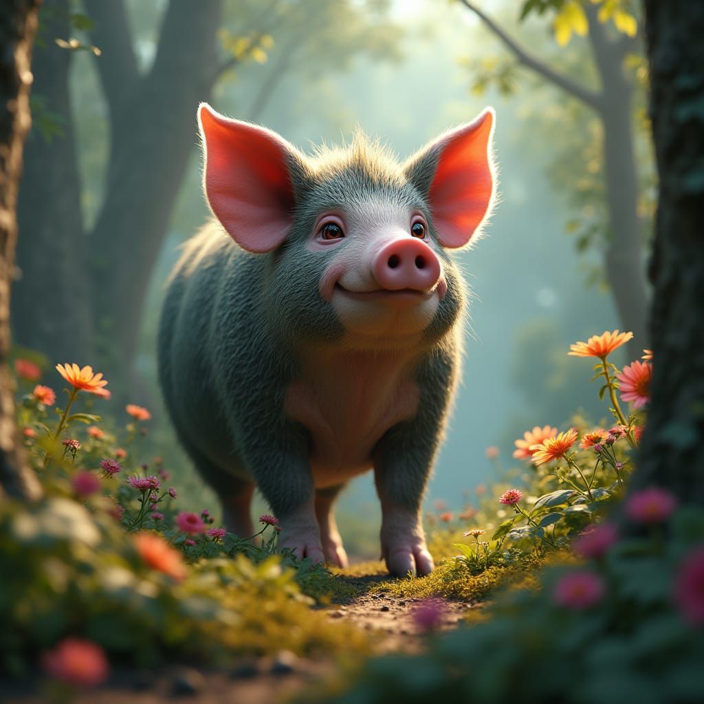 Pig-Lion Hybrid in German Forest Concept Art