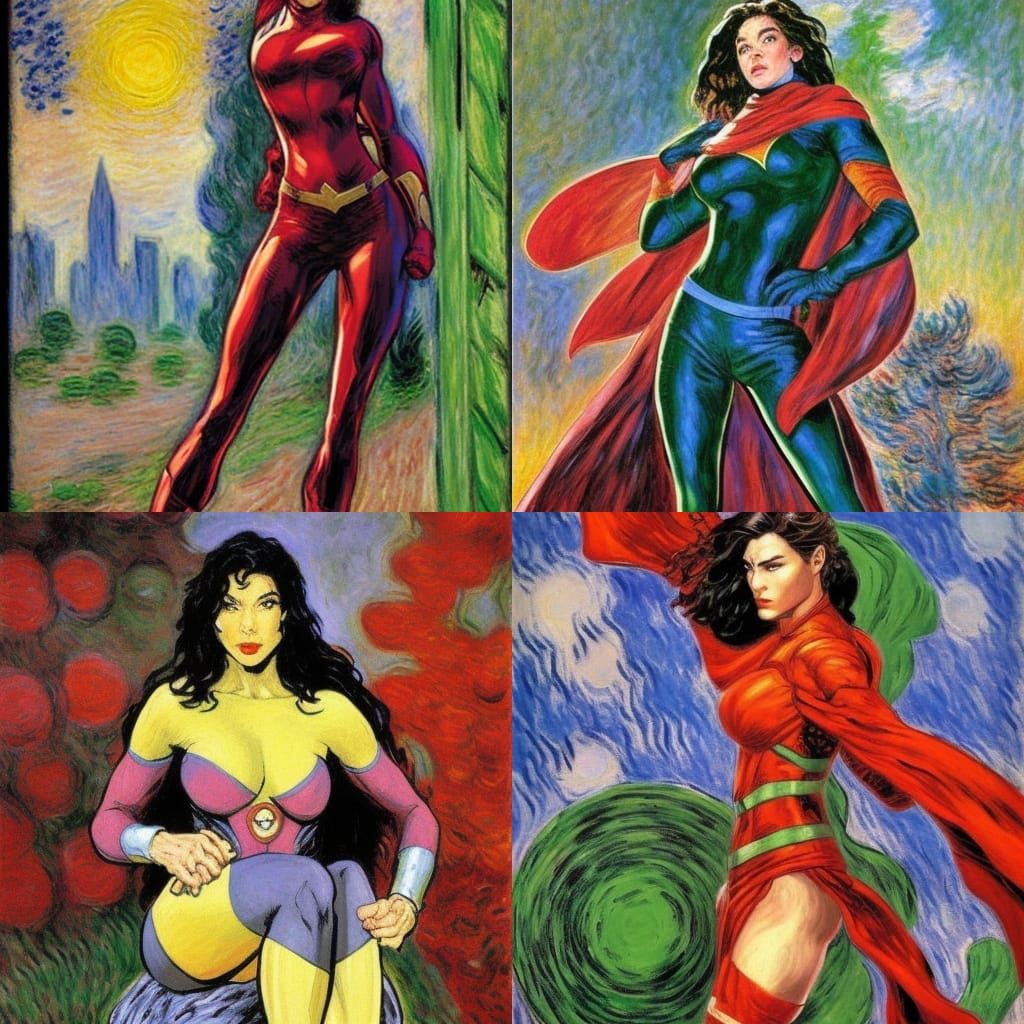 Marvel's Heroines as Impressionist Paintings