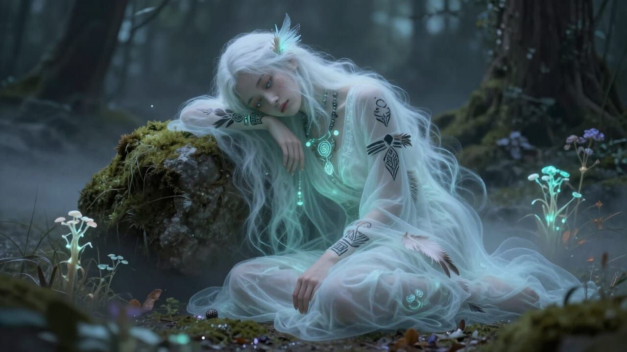 Ethereal Shamanic Spirit of a Dreamy Waitress