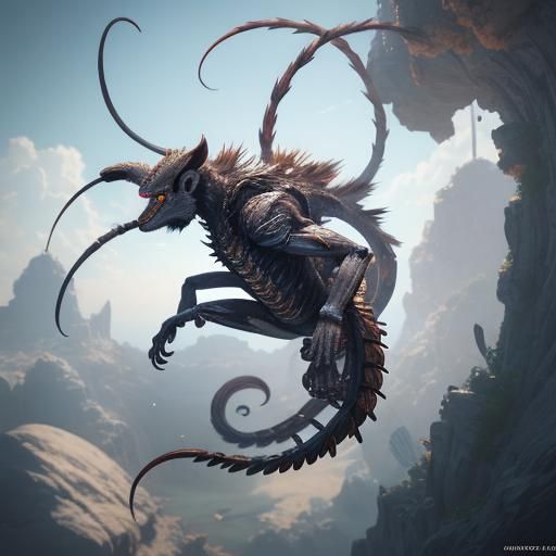 Cyberpunk-Inspired 3D Anime Art of a White Monkey with a Sco...