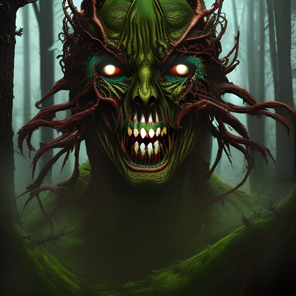 Terrifying Banshee in Polychromatic Forest, Detailed Matte P...