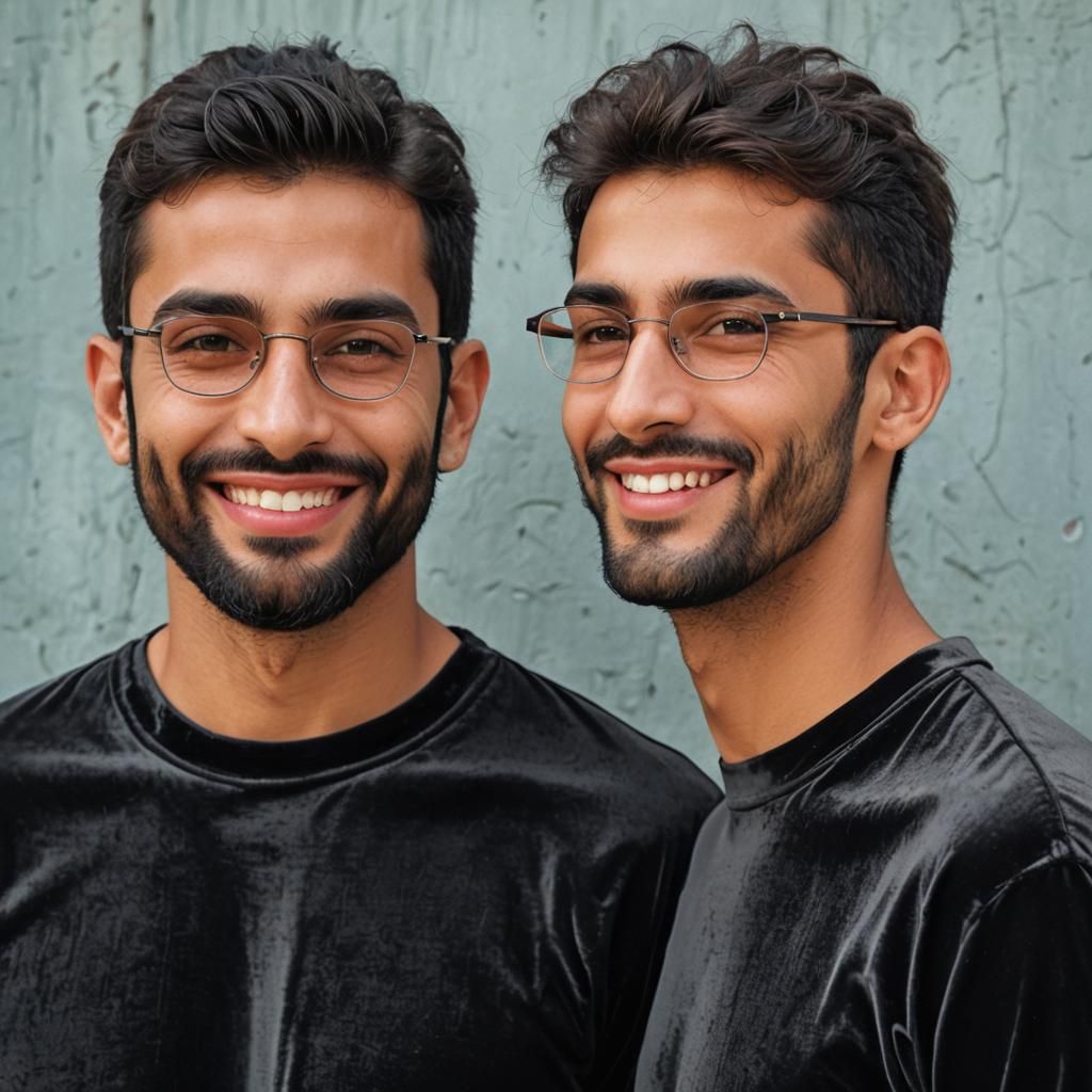 Two Bearded Men in Impressionist Impasto Style