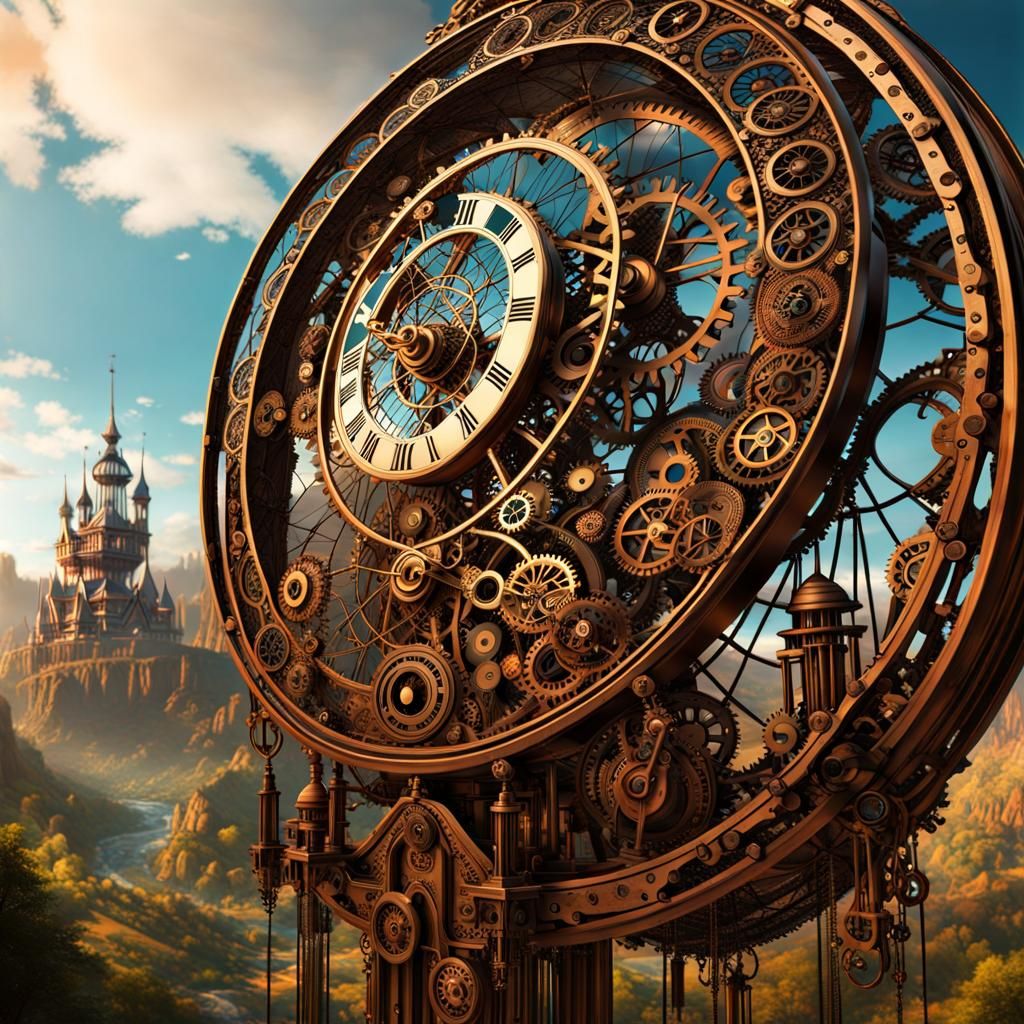 Steampunk Clock-within-a-Clock Tower
