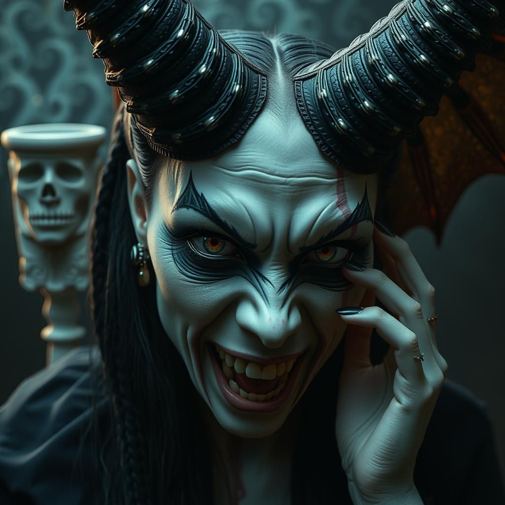 Nightmarish Gothic Temptress in Demonic Dream