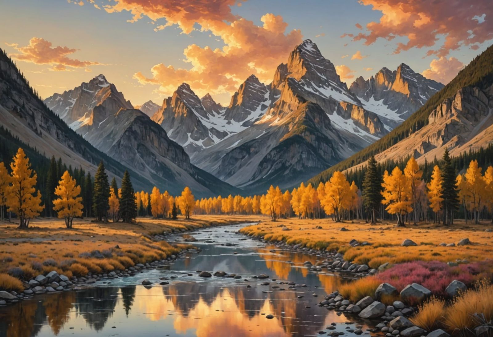 Mountain Landscape Drawn Into Existence By Giant Pencil