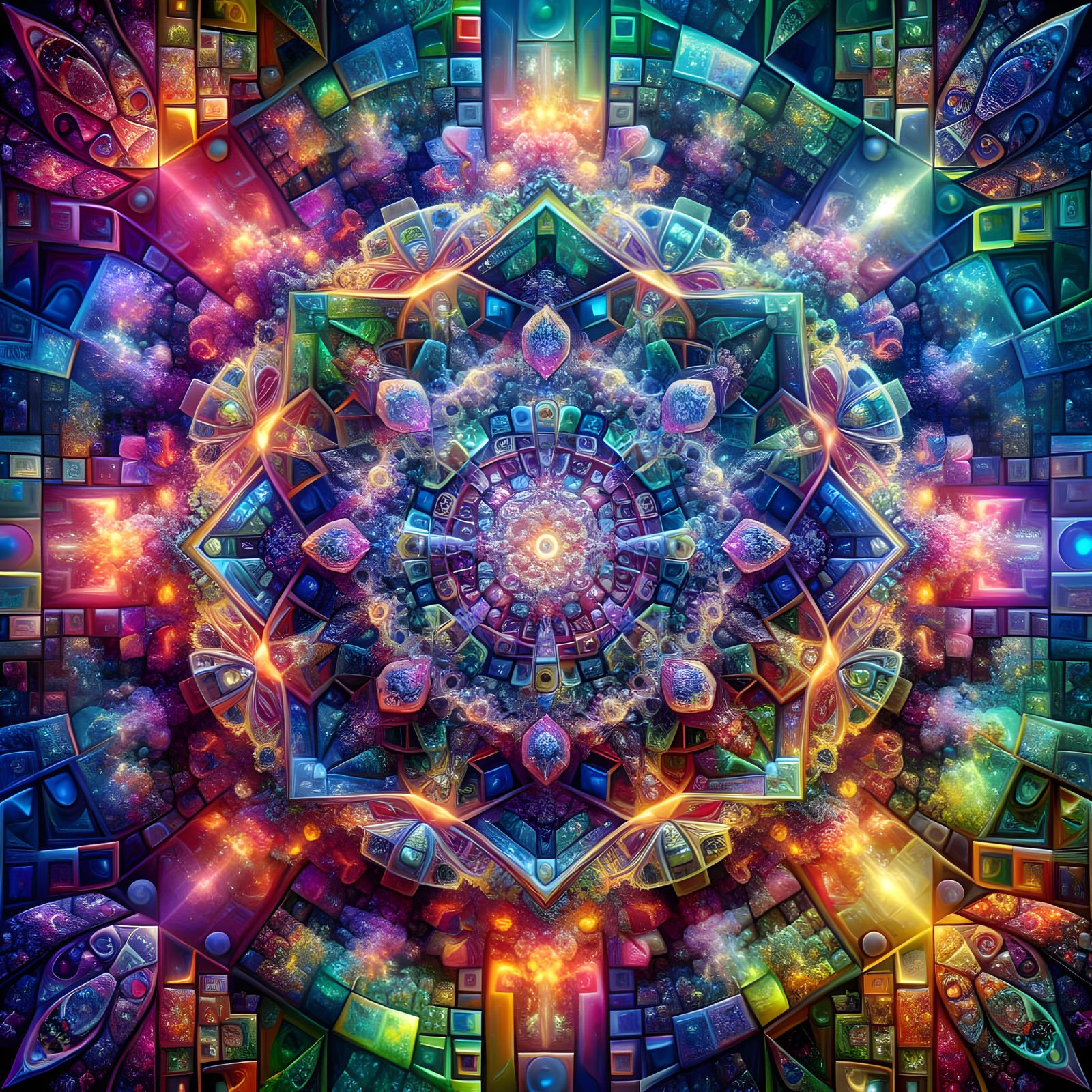 Kaleidoscopic Color Explosion in Fractal Design