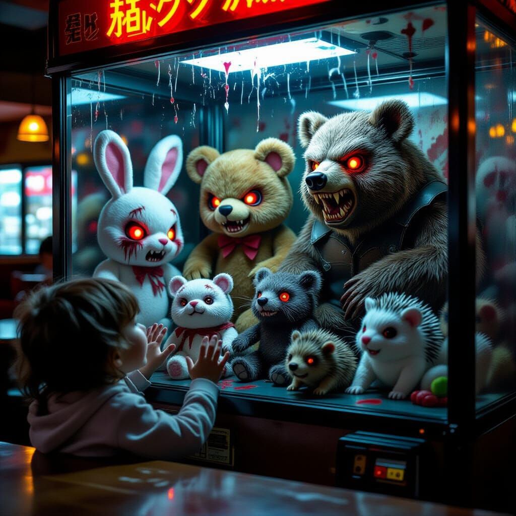 Evil Stuffed Animals in a Claw Machine
