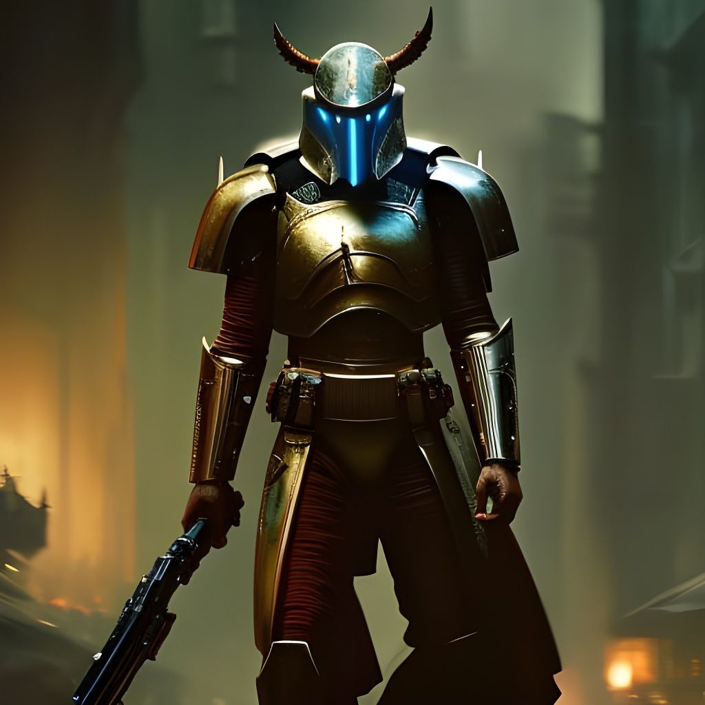 Clone Trooper in Filigree Armor, Dark Fantasy Art