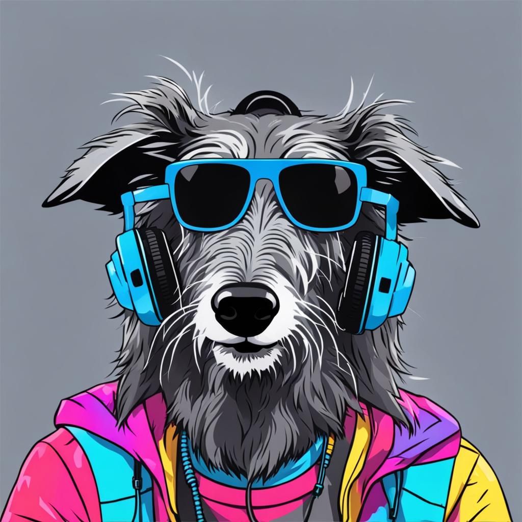Deerhound DJ at Dog Rave Party
