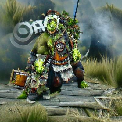 Mystical Orc Shaman in Fantasy Setting