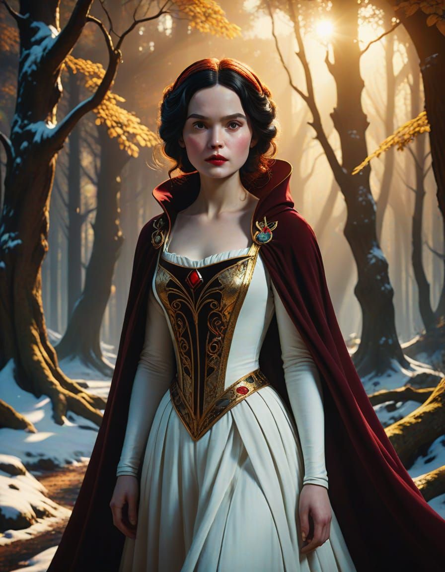 Snow White in Dramatic Forest Landscape, Inspired by Pre-Rap...