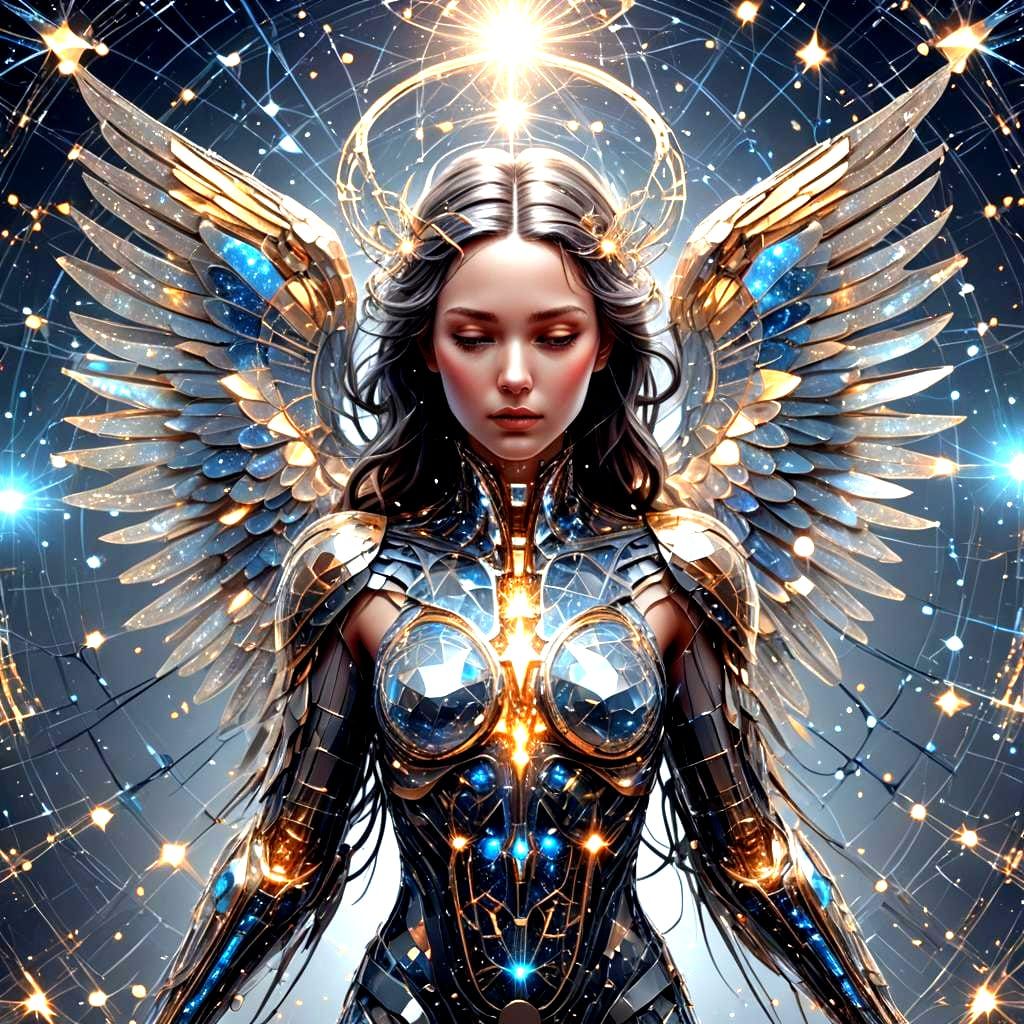 Winged Angel Body of Interconnected Stars