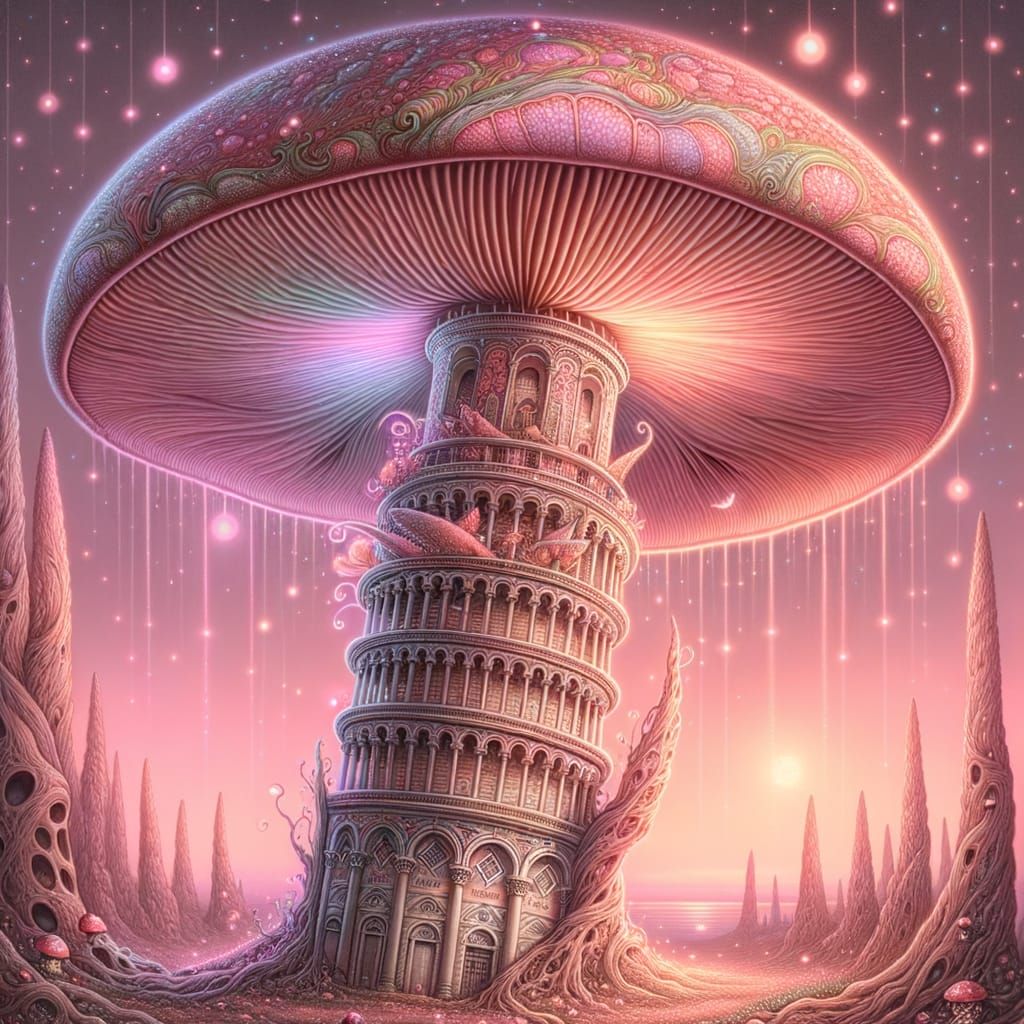 Rainbow Mushroom Tower: A Whimsical Fairy Tale