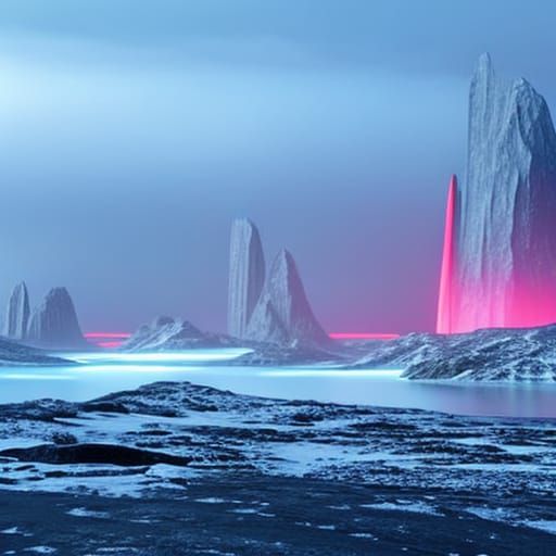 Futuristic Sci-Fi City on Lunar Crater