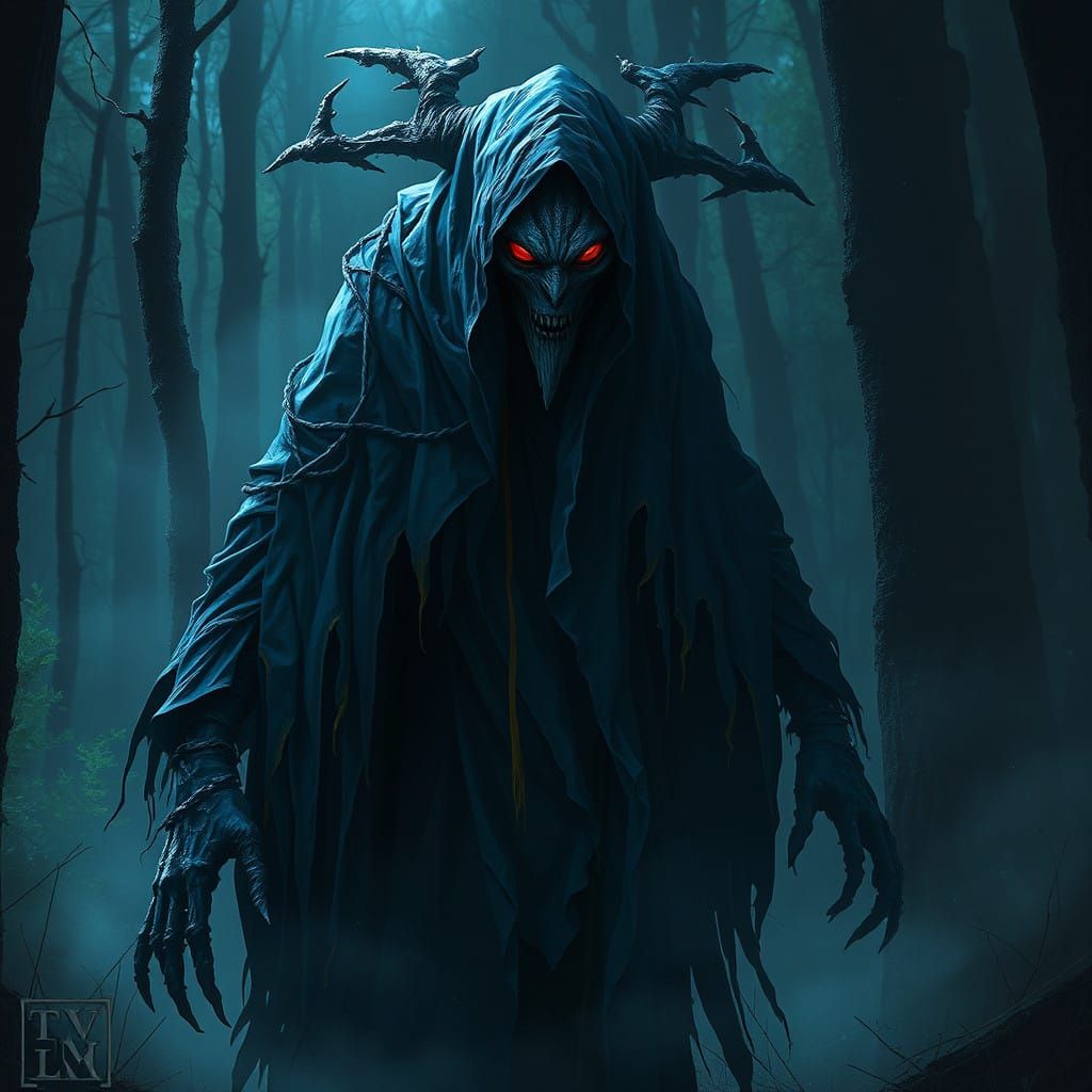 Dark Fantasy Horror Creature in Mystic Realism Style
