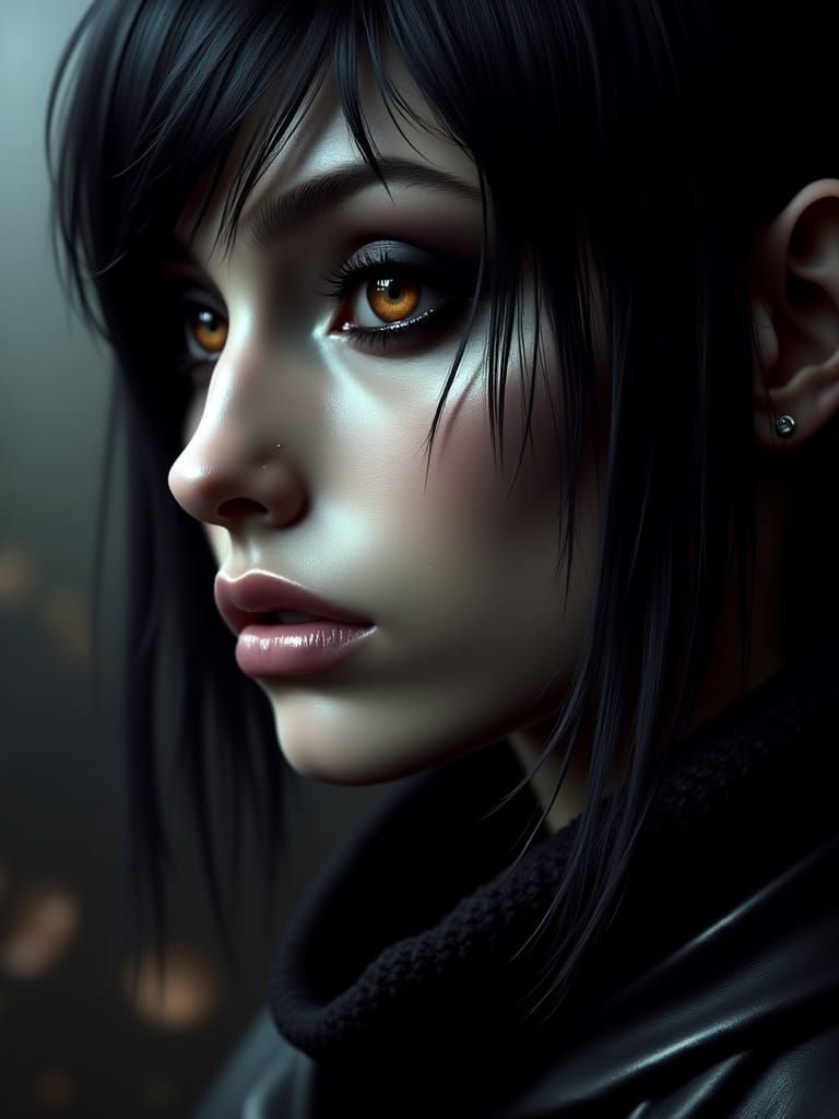 Lisbeth Salander with Amber Eyes, Photorealistic