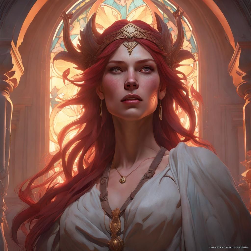 Lilith in Eden: Hyperdetailed Concept Art Portrait