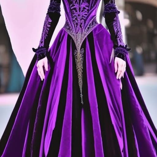 Ethereal purple gothic met gala dress made of purple velvet ...