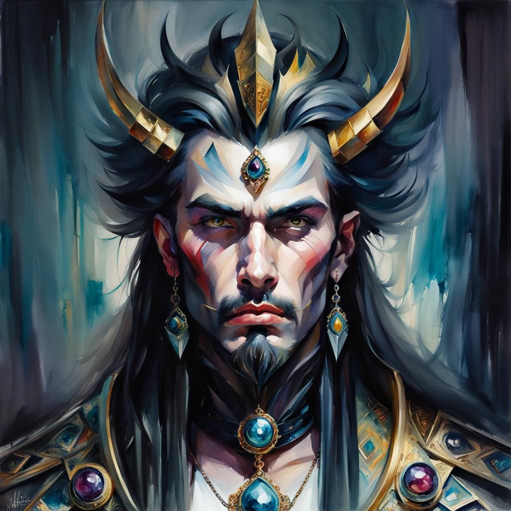 Ethereal Warlord in Maximalist Surrealist Style