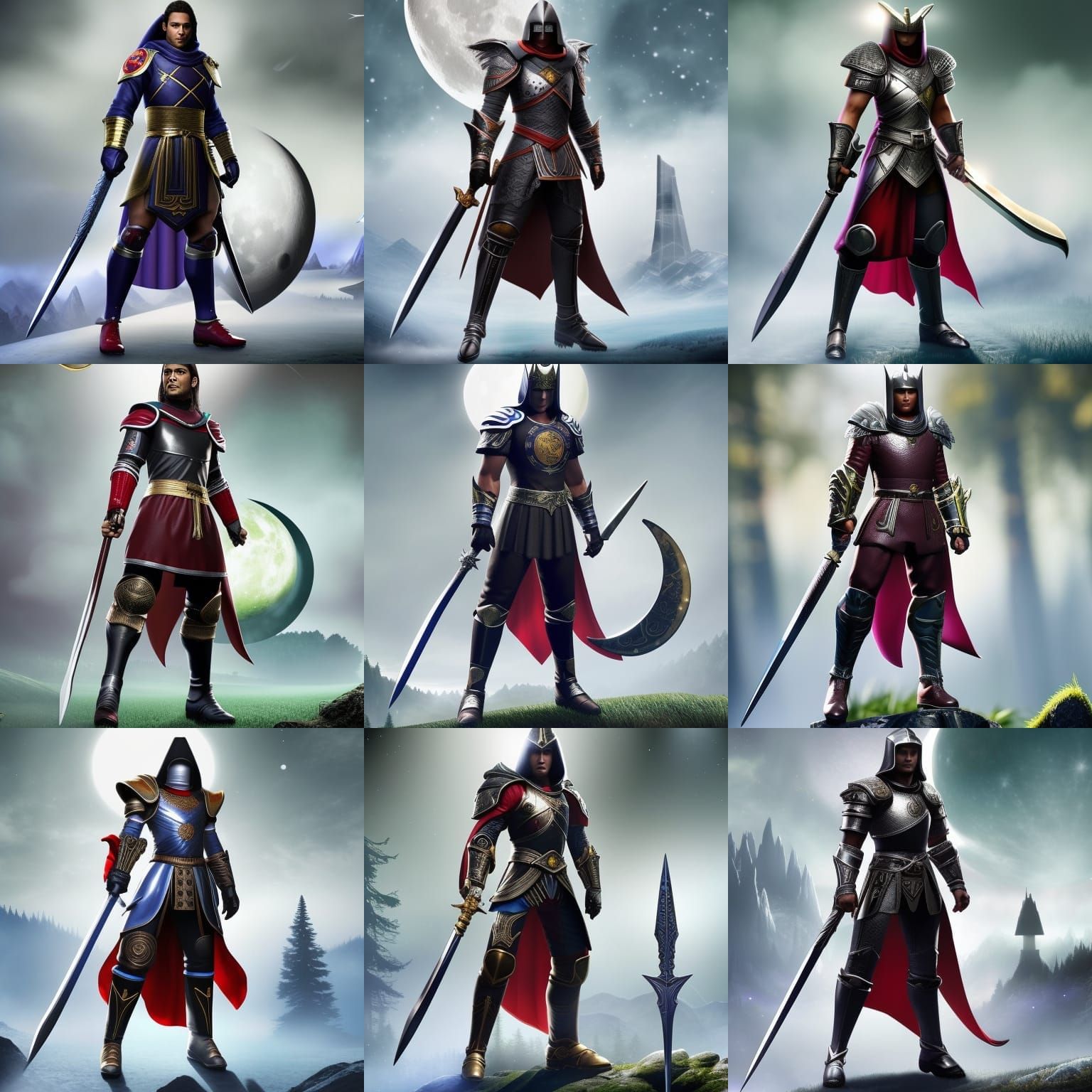 Moon Warrior Character in Anime Style