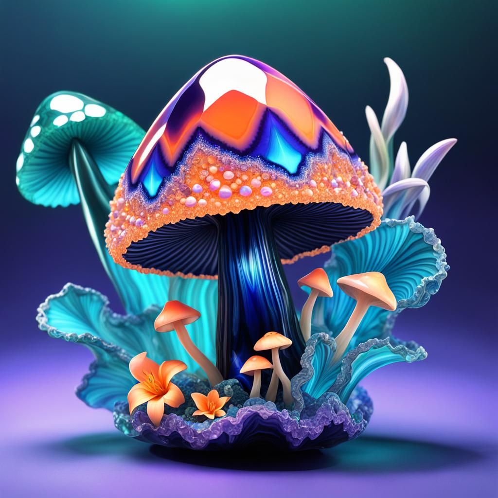 Imperial Jasper zigzag Cap Mushroom