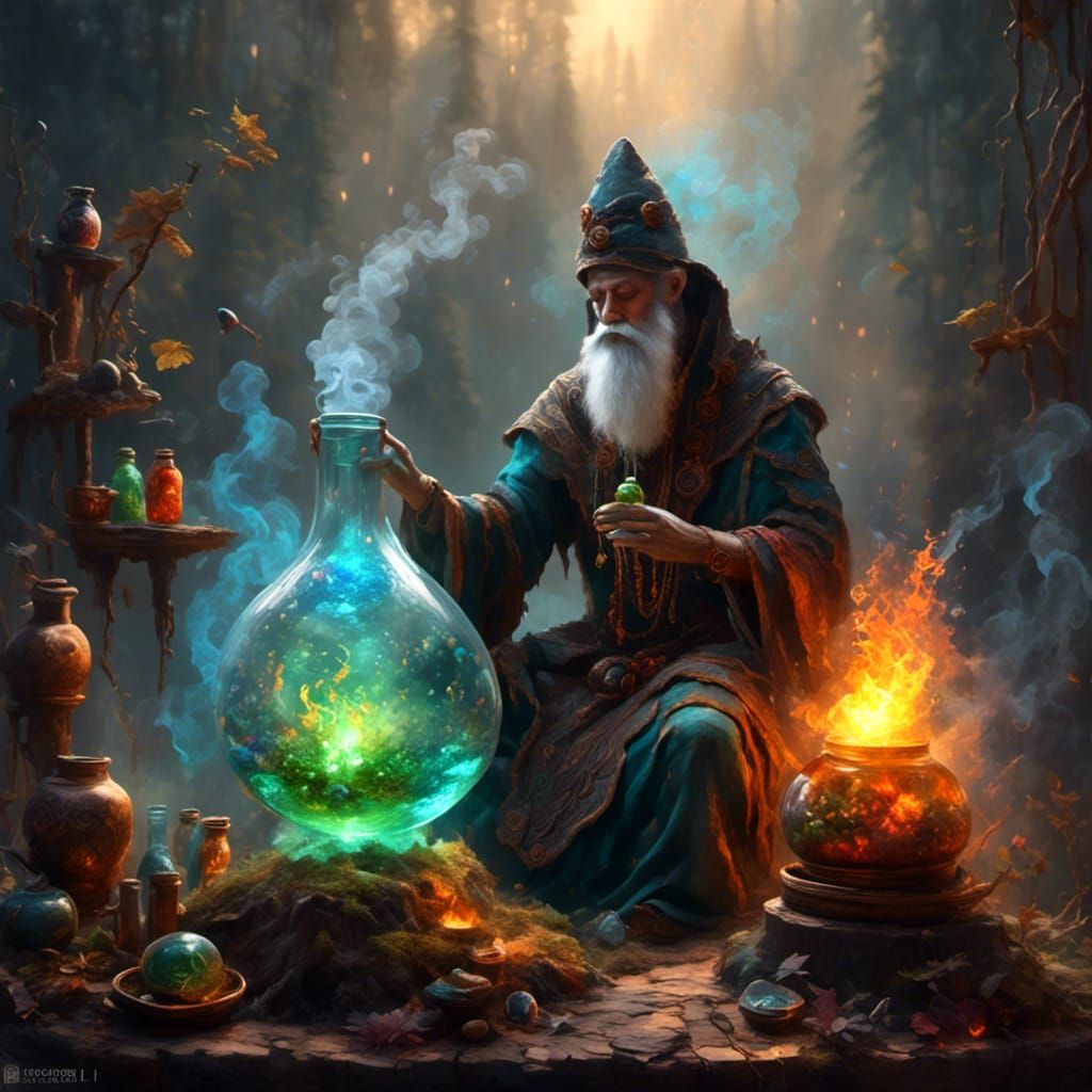 Shaman and Healer in a Psychedelic Dreamscape