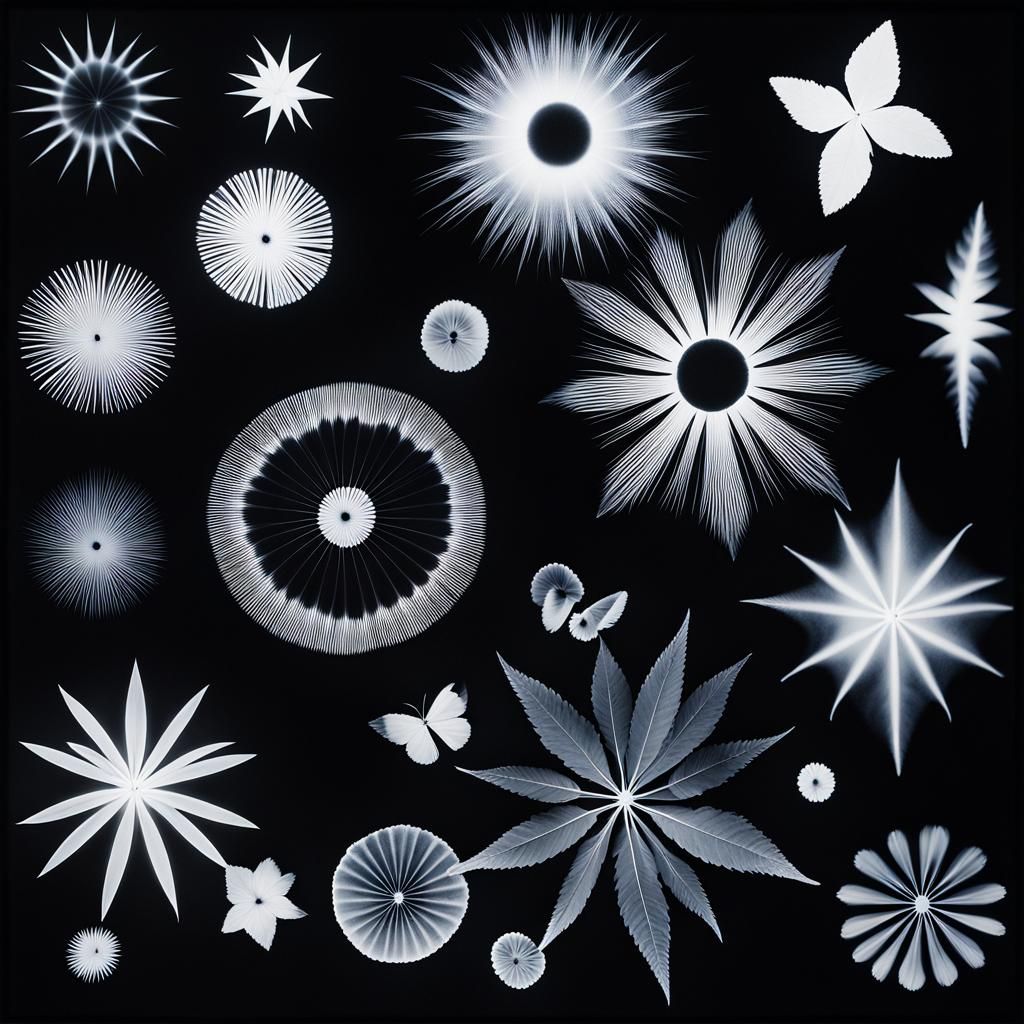 Spooky Black and White Rayograph Photogram