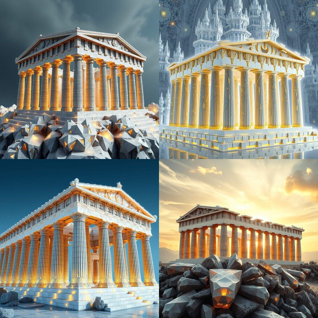 Intricate Fractal Architecture of the Parthenon in Ethereal ...