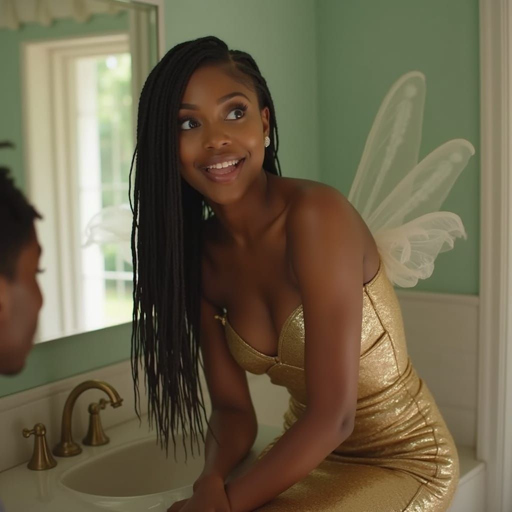 Vision of Loveliness on a Bathroom Dresser