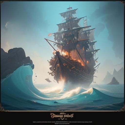 Vibrant Pirate Map in Video Game Style