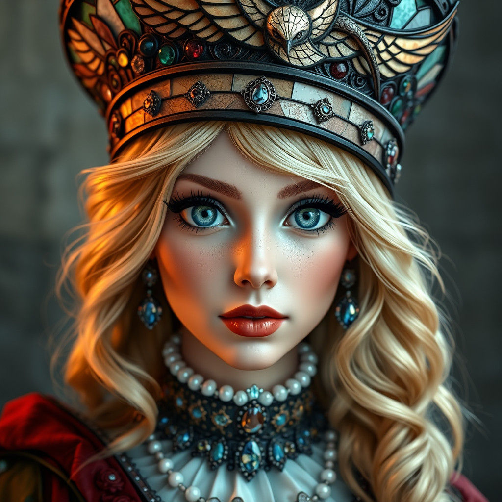 Noble Lady with Stained Glass Hat