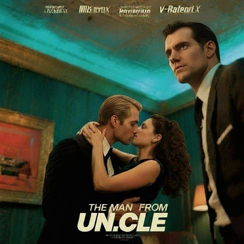 Man From Uncle Poster: Kuryakin & Teller Embrace