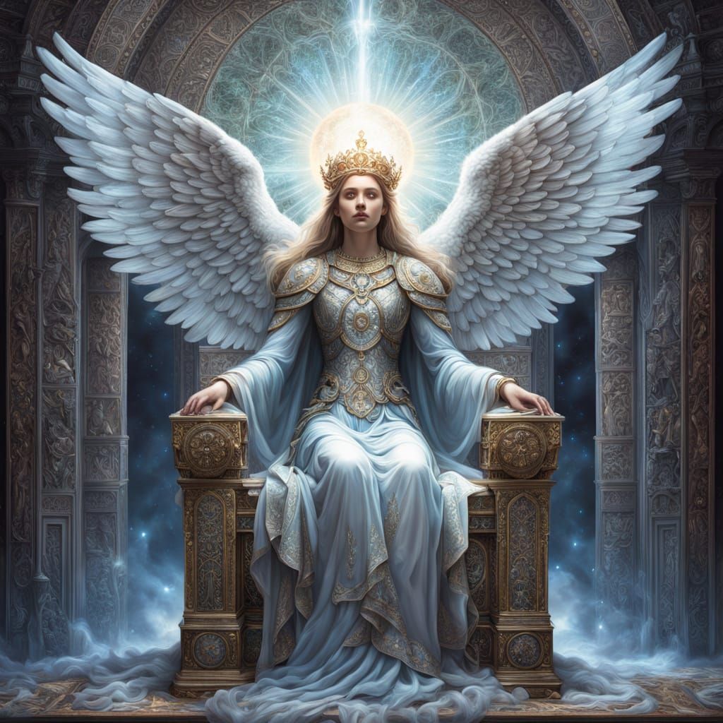 Ophanim Angel on Throne in Divine Realm