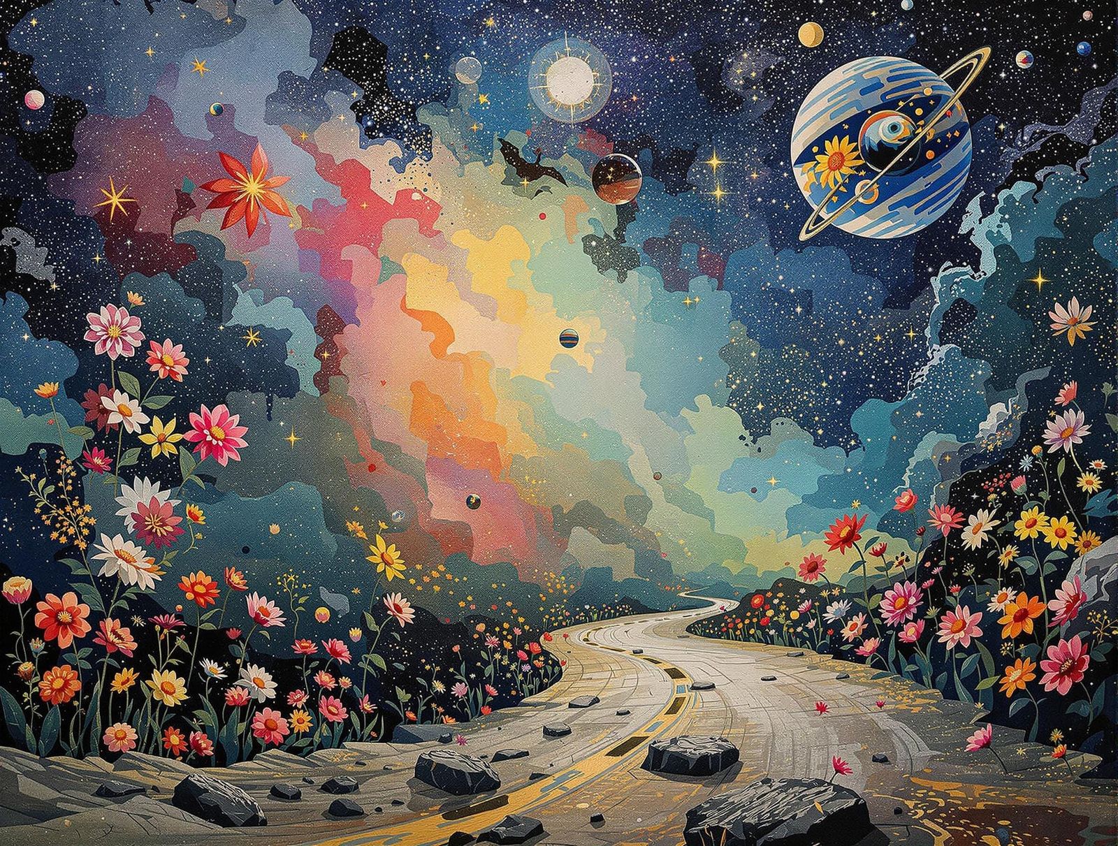 Space-Fi Flower Parchment Craft