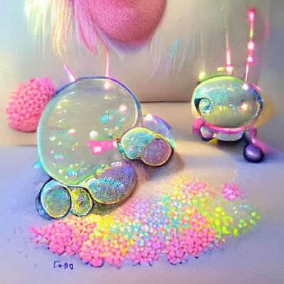 Pastel Neon Bubbles with Glittering Light