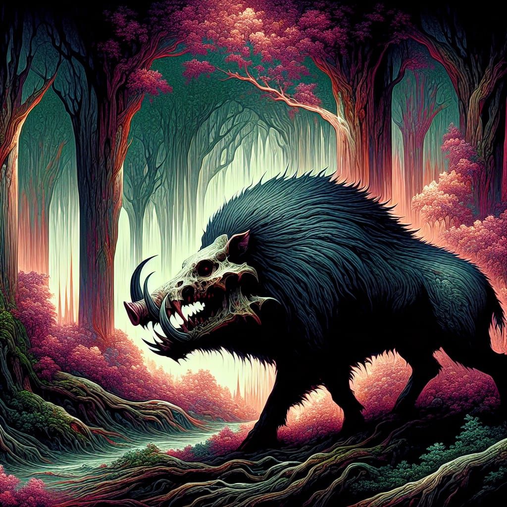 Ethereal Boar Embarks into Mystical Twilight